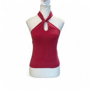 Banana Republic Pink 2000s Y2K Halter Top Fitted Cotton Based Perfect For Spring
